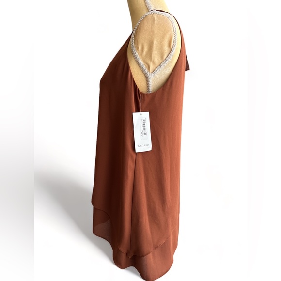 NWT Karen Kane - Canyonland Double Layer Tank Size S - Color Rust Scoop Neck - Picture 3 of 10